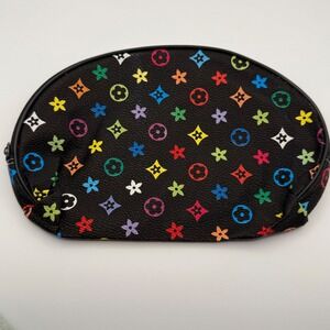 Makeup Bag‎ Cosmetic Pouch Organizer Black Rainbow Monogram